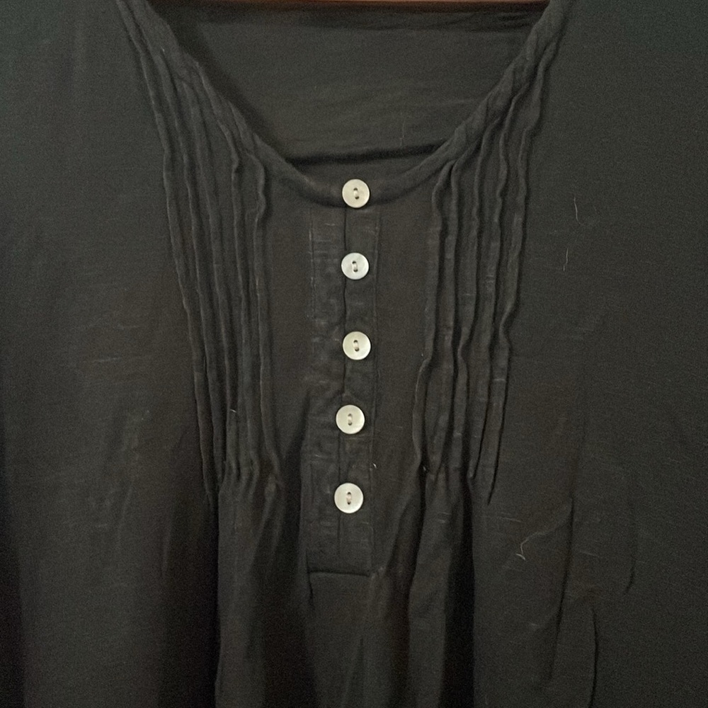 Luck Brand Black Half Button-Front Women's Top Size S - Picture 6 of 7